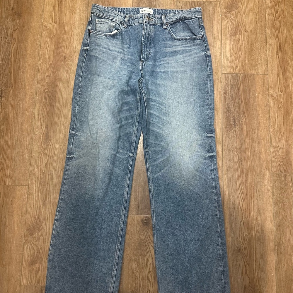 TRF Mid Rise Wide Leg Jeans